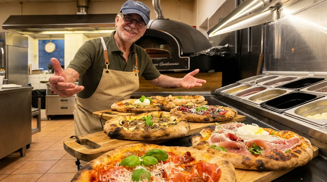 Serrano Ruccula gourmetpizza med rucola och parmesan från Casa Antonio